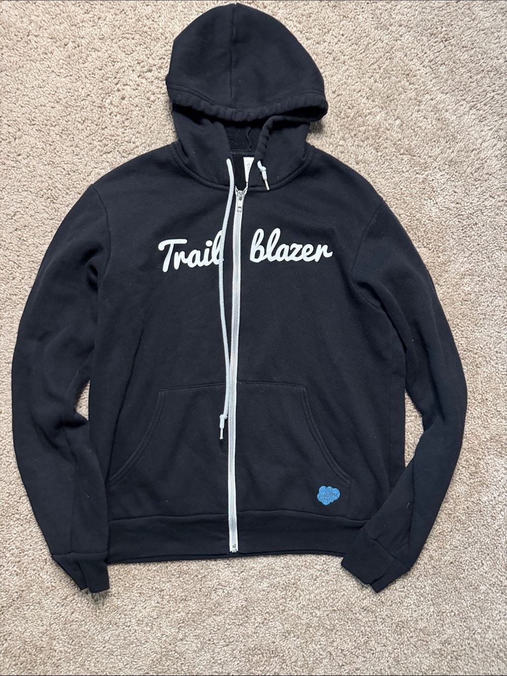 Bella Canvas Black Zip Hoodie with Silver Zipper